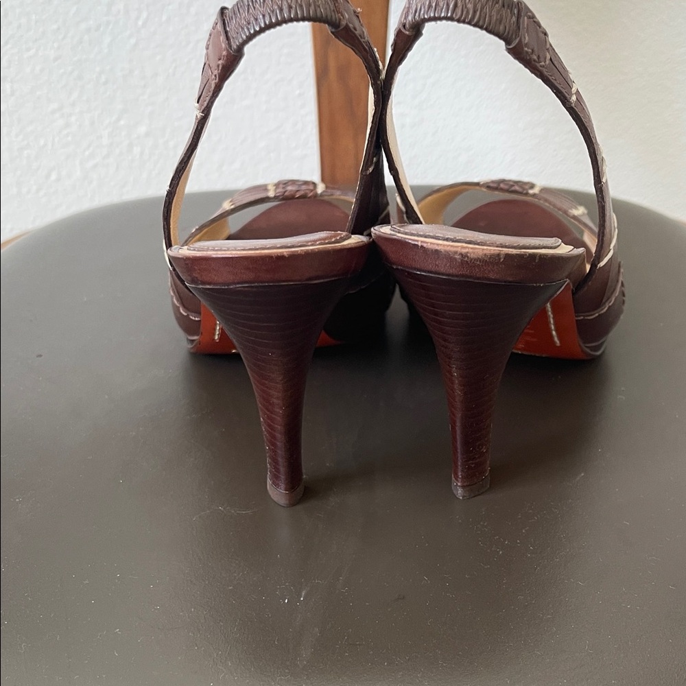 Cole Haan Nike Air Dark Brown Slingback leather Heels sz 8,5 - Picture 6 of 9